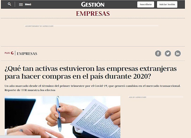 Qu tan activas estuvieron las empresas extranjeras para hacer compras en el pas durante 2020?